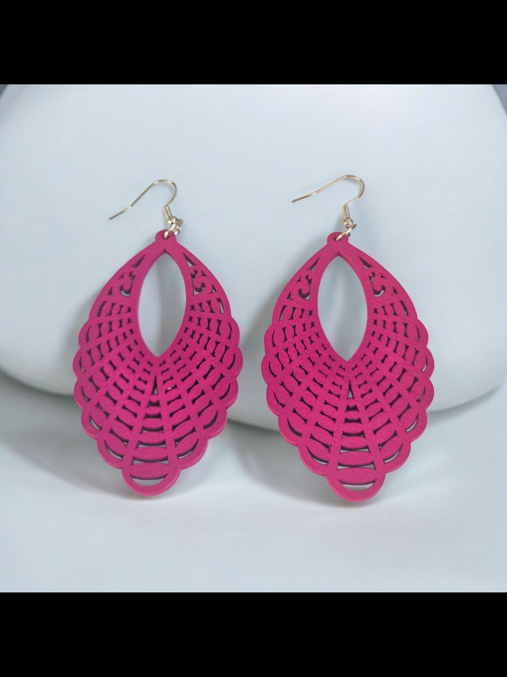 paparazzi Hot Pink Cutout Teardrop Dangle Earrings